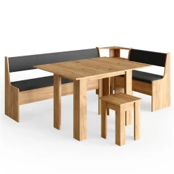 Eckbankgruppe Roman Goldkraft Eiche 210 x 120 cm mit Tisch Vicco