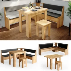 Eckbankgruppe Roman Goldkraft Eiche 180 x 150 cm mit Tisch Vicco