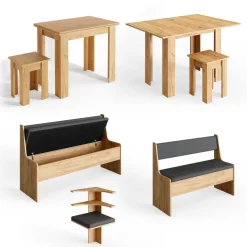 Eckbankgruppe Roman Goldkraft Eiche 180 x 150 cm mit Tisch Vicco