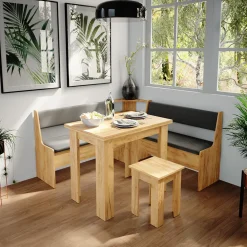 Eckbankgruppe Roman Goldkraft Eiche 150 x 150 cm mit Tisch Vicco