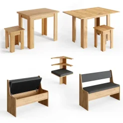 Eckbankgruppe Roman Goldkraft Eiche 150 x 150 cm mit Tisch Vicco