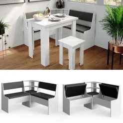 Eckbankgruppe Roman Weiß 120 x 120 cm Ohne Tisch Vicco