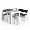 Eckbankgruppe Roman Weiß 150 x 150 cm mit Tisch Vicco