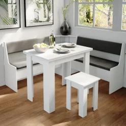 Eckbankgruppe Roman Weiß 150 x 150 cm mit Tisch Vicco