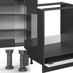 Eckküche Fame-Line Anthrazit-Gold Landhaus 347 x 46 cm ohne Arbeitsplatte Vicco