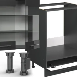 Eckküche Fame-Line Anthrazit Hochglanz 347 x 60 cm , AP Anthrazit Vicco