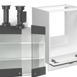 Eckküche Fame-Line Anthrazit-Gold/Weiß 190 x 46 cm ohne Arbeitsplatte Vicco