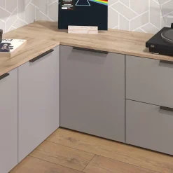 Eckkommode Wido Greige 80 x 50 cm mit Tür Vicco