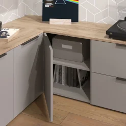 Eckkommode Wido Greige 80 x 50 cm mit Tür Vicco