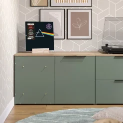 Eckkommode Wido Grün 80 x 50 cm mit Tür Vicco