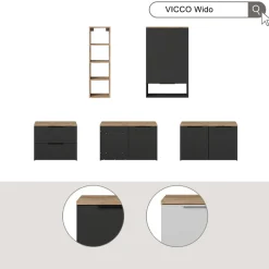 Eckkommode Wido Anthrazit 80 x 50 cm Eck Kommode mit Tür Vicco