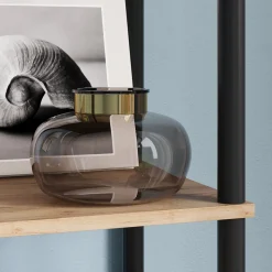 Eckregal Bivio Goldkraft Eiche/Anthrazit 30 x 163.5 cm 6 Ablageflächen Vicco