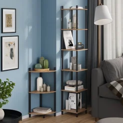 Eckregal Bivio Goldkraft Eiche/Anthrazit 30 x 163.5 cm 6 Ablageflächen Vicco