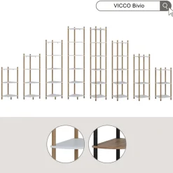 Eckregal Bivio Goldkraft Eiche/Anthrazit 29 x 163.5 cm mit 6 Ablagefächern Vicco