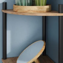 Eckregal Bivio Goldkraft Eiche/Anthrazit 29 x 102.5 cm mit 4 Ablagefächern Vicco