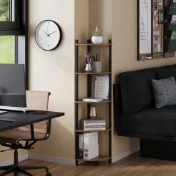 Eckregal Bivio Goldkraft Eiche/Anthrazit 29 x 133 cm mit 5 Ablagefächern Vicco