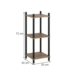 Eckregal Bivio Goldkraft Eiche/Anthrazit 30 x 72 cm 3 Ablageflächen Vicco