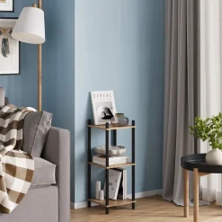 Eckregal Bivio Goldkraft Eiche/Anthrazit 30 x 72 cm 3 Ablageflächen Vicco