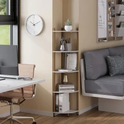 Eckregal Bivio Weiß/Kiefer 29 x 133 cm mit 5 Ablagefächern Vicco