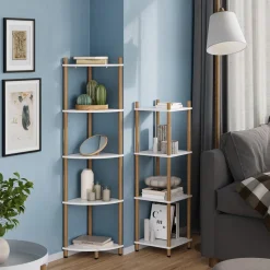 Eckregal Bivio Weiß/Kiefer 30 x 102.5 cm 4 Ablageflächen Vicco