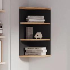 Eckregal Ecki Anthrazit/Goldkraft Eiche 30 x 60 cm Vicco