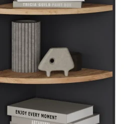 Eckregal Ecki Anthrazit/Goldkraft Eiche 30 x 60 cm Vicco