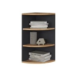 Eckregal Ecki Anthrazit/Goldkraft Eiche 30 x 60 cm Vicco