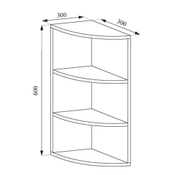 Eckregal Ecki Weiß 30 x 60 cm Vicco
