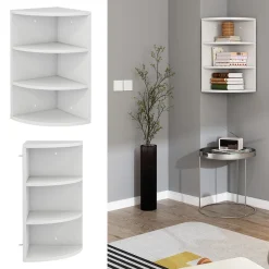 Eckregal Fabienne Weiß 30 x 60 cm 3 Fächern Vicco