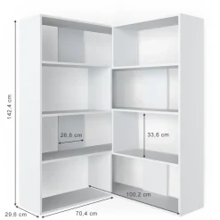 Eckregal Laine Weiß 170 x 142.4 cm Vicco