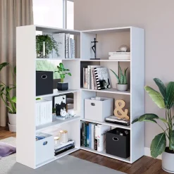 Eckregal Laine Weiß 170 x 142.4 cm Vicco