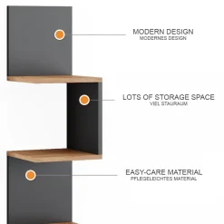 Eckregal Paolo Anthrazit 28 x 116.4 cm 2er Set Vicco