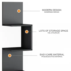 Eckregal Paolo Schwarz 28 x 116.4 cm Vicco