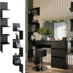 Eckregal Paolo Schwarz 28 x 175.4 cm 2er Set Vicco