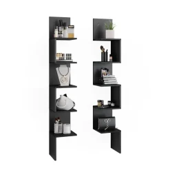 Eckregal Paolo Schwarz 28 x 175.4 cm 2er Set Vicco