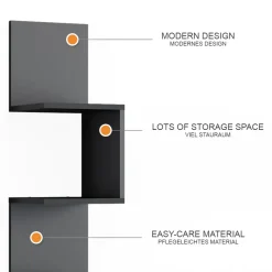 Eckregal Paolo Schwarz 28 x 175.4 cm 2er Set Vicco