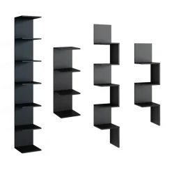 Eckregal Paolo Schwarz 28 x 116.4 cm 2er Set Vicco