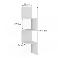 Eckregal Paolo Weiß 28 x 116.4 cm Vicco