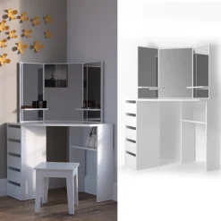 Eckschminktisch Arielle Weiß 110 cm Vicco