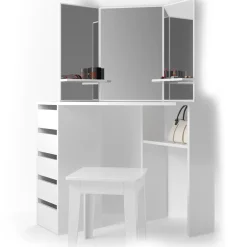 Eckschminktisch Arielle Weiß 110 cm Vicco