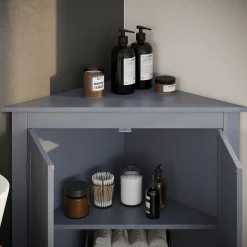 Eckschrank Bianco Grau 56 x 80 cm mit 2 Türen Vicco