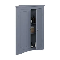 Eckschrank Bianco Grau 56 x 80 cm mit 2 Türen Vicco