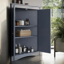 Eckschrank Bianco Grau 56 x 80 cm mit 2 Türen Vicco