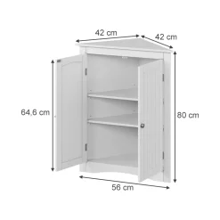 Eckschrank Bianco Weiß 56 x 80 cm mit 2 Türen Vicco