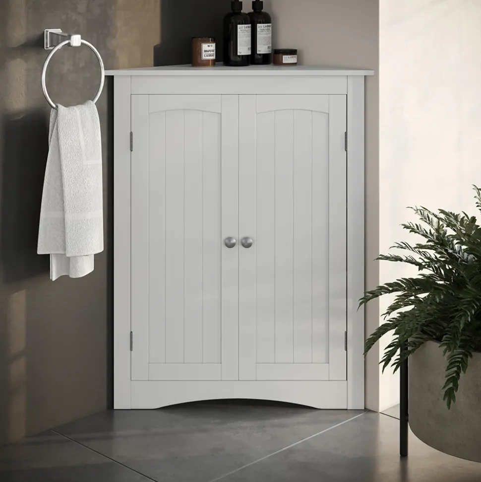 Eckschrank Bianco Weiß 56 x 80 cm mit 2 Türen Vicco