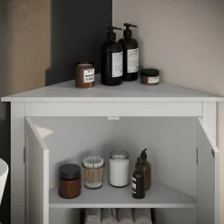 Eckschrank Bianco Weiß 56 x 80 cm mit 2 Türen Vicco