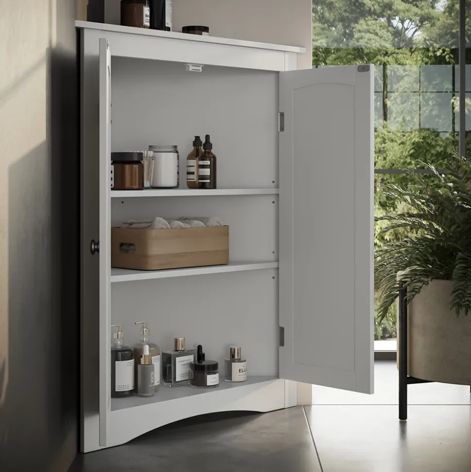 Eckschrank Bianco Weiß 56 x 80 cm mit 2 Türen Vicco
