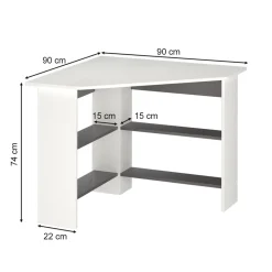 Eckschreibtisch Arion Weiß 90 x 90 cm Vicco