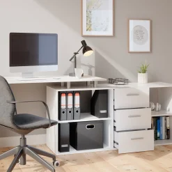 Eckschreibtisch Dante Weiß 215 x 60 cm Vicco