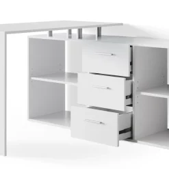 Eckschreibtisch Dante Weiß 215 x 60 cm Vicco